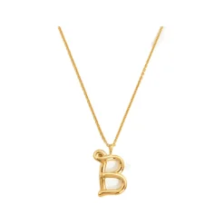 Clearance Curly Molten 18 kt Gold Plated Initial Necklace B Women Necklaces