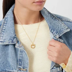 Sale Curly Molten 18 kt Gold Plated Initial Necklace O Women Necklaces