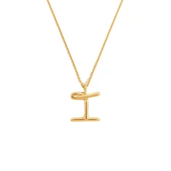 Clearance Curly Molten 18 kt Gold Plated Initial Necklace I Women Necklaces