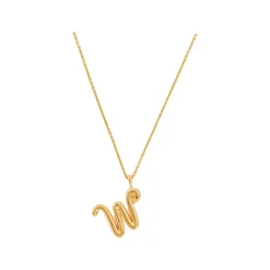 Sale Curly Molten 18 kt Gold Plated Initial Necklace W Women Necklaces