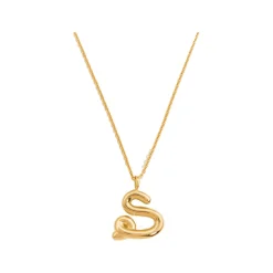 Outlet Curly Molten 18 kt Gold Plated Initial Necklace S Women Necklaces