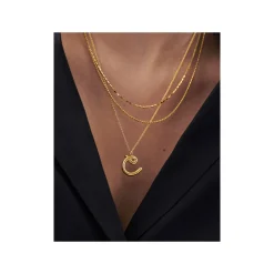 Online Curly Molten 18 kt Gold Plated Initial Necklace C Women Necklaces
