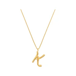 Outlet Curly Molten 18 kt Gold Plated Initial Necklace K Women Necklaces