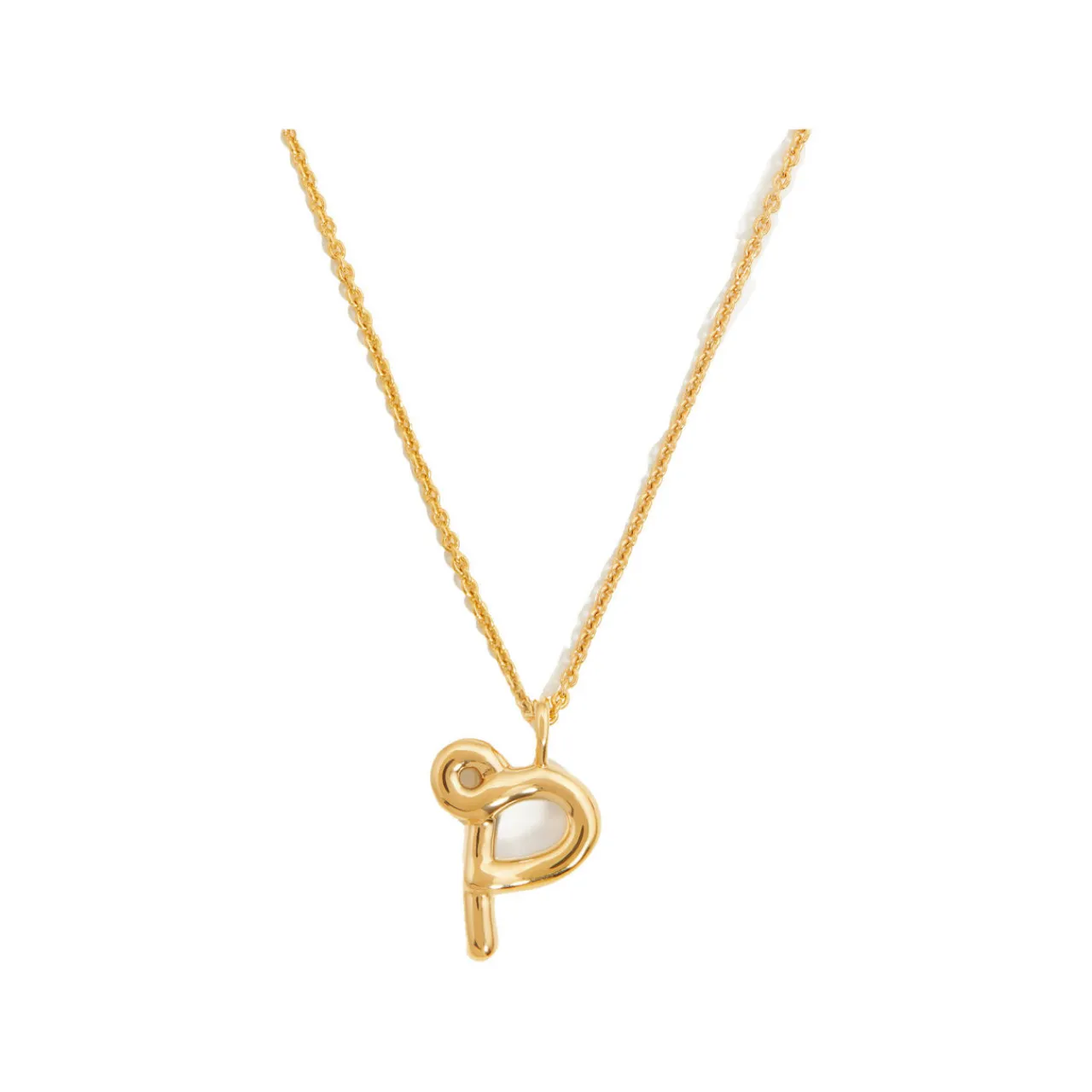 Best Curly Molten 18 kt Gold Plated Initial Necklace P Women Necklaces