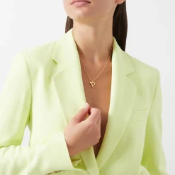 Best Curly Molten 18 kt Gold Plated Initial Necklace P Women Necklaces