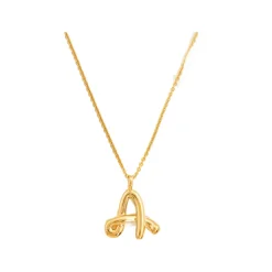 Sale Curly Molten 18 kt Gold Plated Initial Necklace A Women Necklaces