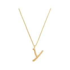 Clearance Curly Molten 18 kt Gold Plated Initial Necklace Y Women Necklaces