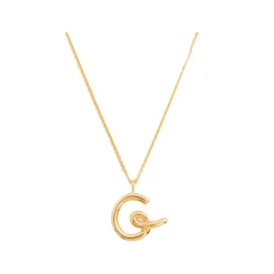 Best Curly Molten 18 kt Gold Plated Initial Necklace G Women Necklaces