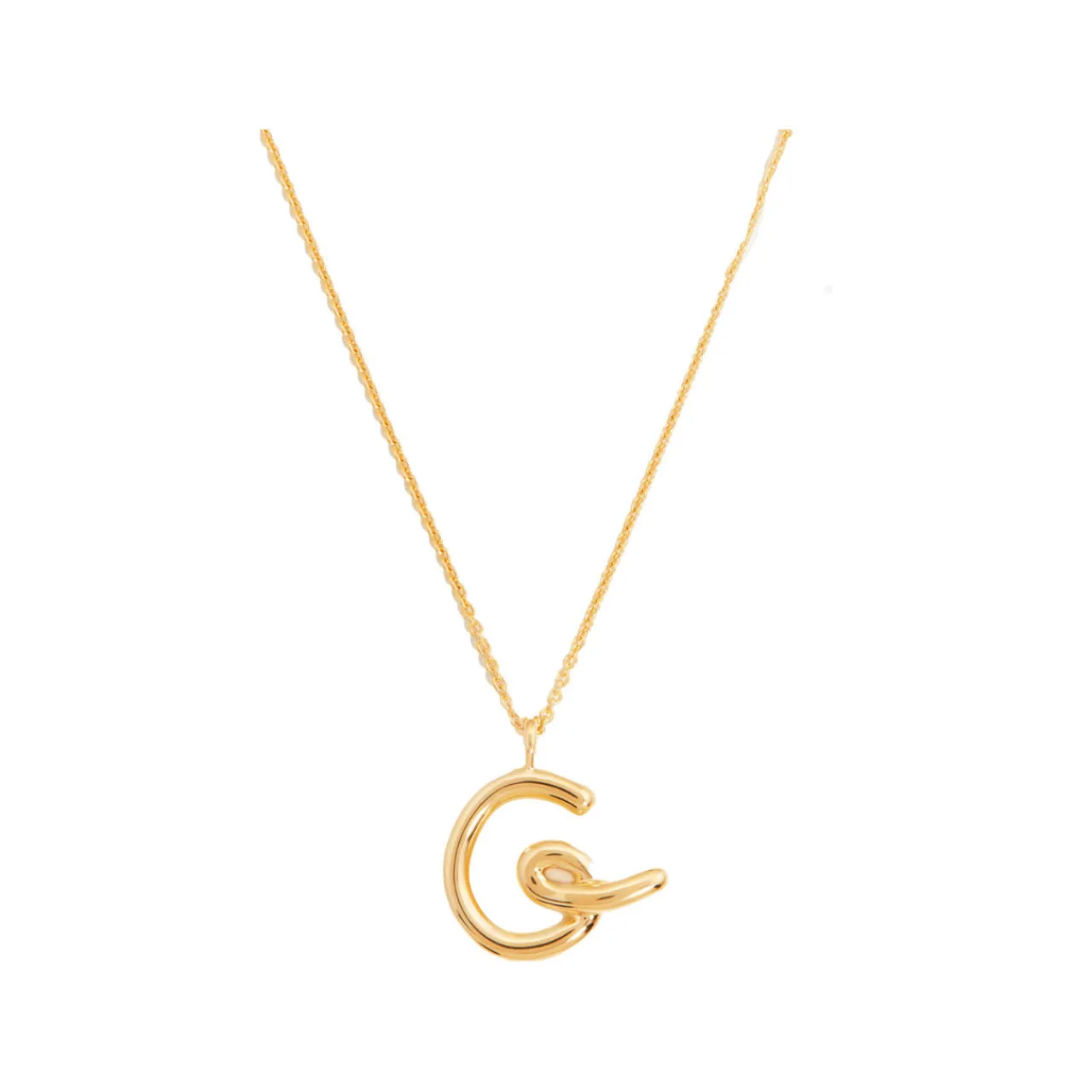 Best Curly Molten 18 kt Gold Plated Initial Necklace G Women Necklaces