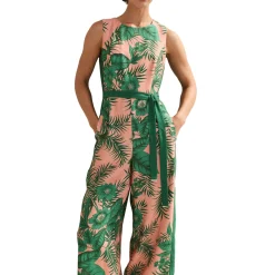 Sale Cyra Palm Tie Detail Jumpsuit Women Jumpsuits