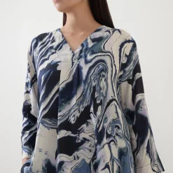 New Daciana Abstract Print Top Women Tops