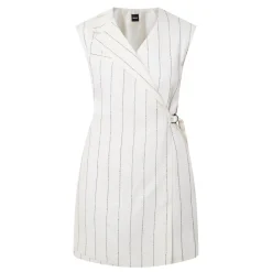 Best Dagania Pinstripe Mini Wrap Dress Women Dresses
