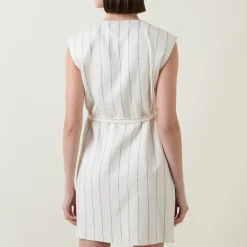 Best Dagania Pinstripe Mini Wrap Dress Women Dresses