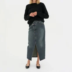 Outlet Dalvi Wrap Denim Skirt Women Skirts