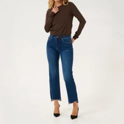 Hot Dango 144 Mid-Rise Straight-Leg Jeans Women Denim