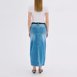 Hot Dango Mid-Rise Denim Skirt Women Skirts