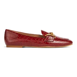 New Daphne Snaffle Croc-Embossed Leather Loafers Women Loafers