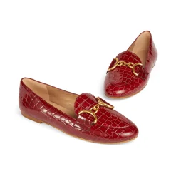 New Daphne Snaffle Croc-Embossed Leather Loafers Women Loafers
