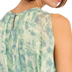 Dashed Brush Marks Pleated Dress Women Dresses
