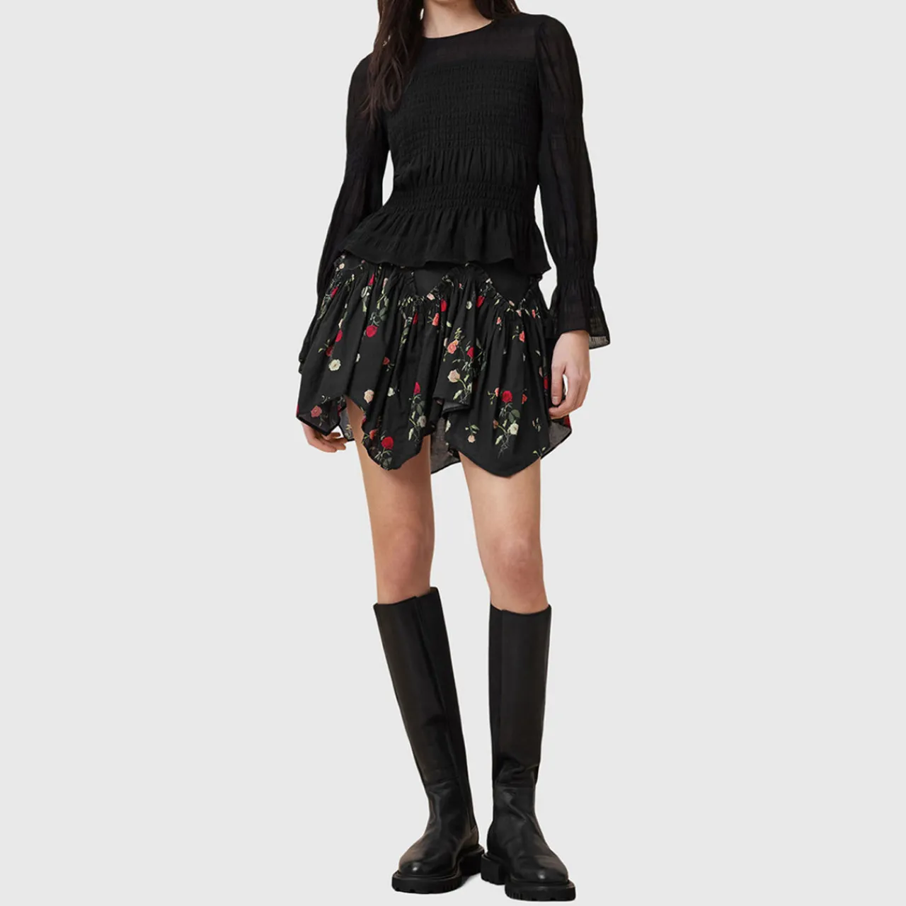 Delilah Floral Handkerchief Mini Skirt Women Skirts
