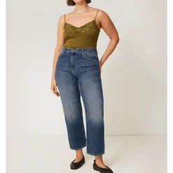 Hot Delmont High-Rise Cropped Tapered Jeans Women Denim
