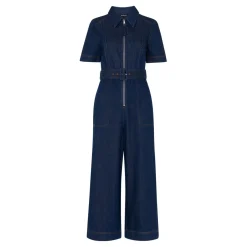 Sale Denim Pintuck Jumpsuit Women Jumpsuits