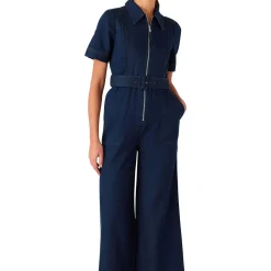 Sale Denim Pintuck Jumpsuit Women Jumpsuits
