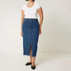 Online Denim Slit Skirt Women Skirts