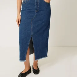 Online Denim Slit Skirt Women Skirts