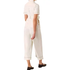 Sale Denim Wide-Leg Belted Jumpsuit Women Jumpsuits
