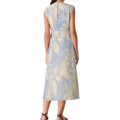 Discount Devore Swirl Velvet Midi Dress Women Dresses