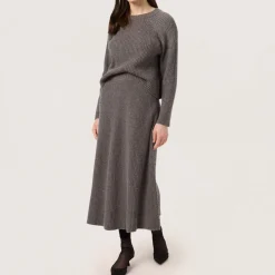 Ditta Ribbed Knit A-line Skirt Women Skirts