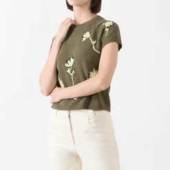 Hot Dizzy Floral Knit Top Women Sweaters & Cardigans