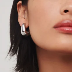 Clearance Dome Medium Hoop Earrings Women Earrings