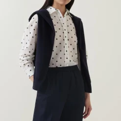 Outlet Dot Print Shirt Women Tops