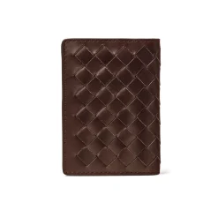 Discount Double Fold Woven Leather Cardholder Women Wallets