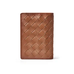 Clearance Double Fold Woven Leather Cardholder Women Wallets