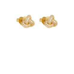 Hot Double Knot Pavé Studs Women Earrings