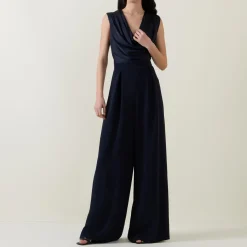 New Draped Wide Leg Jumpsuit Women Jumpsuits