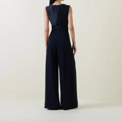 New Draped Wide Leg Jumpsuit Women Jumpsuits