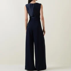 New Draped Wide Leg Jumpsuit Women Jumpsuits