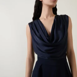 New Draped Wide Leg Jumpsuit Women Jumpsuits