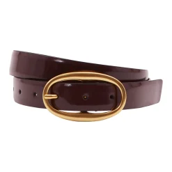 Outlet Drew Patent Leather Oval Buckle Belt Women Belts