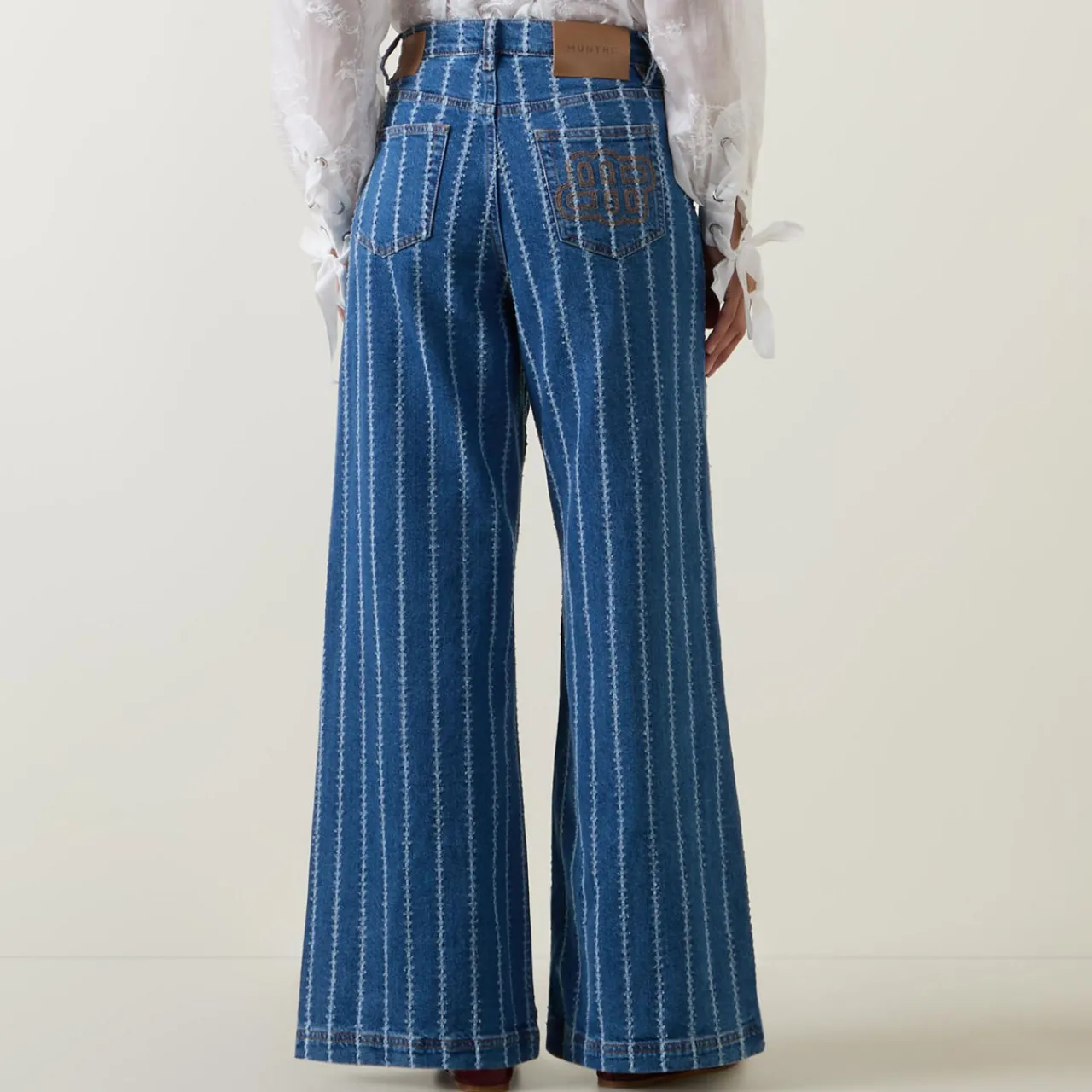 Discount Ecube Pinstripe Straight Leg Jeans Women Denim