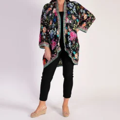 Clearance Eden Floral Embellished Kimono Women Tops