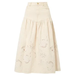 Outlet Egret Broderie Denim Skirt Women Skirts