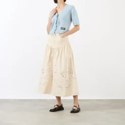 Outlet Egret Broderie Denim Skirt Women Skirts