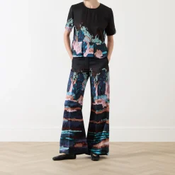 Discount Eileen Printed Wide-Leg Trousers Women Trousers & Shorts