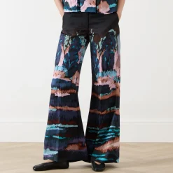 Discount Eileen Printed Wide-Leg Trousers Women Trousers & Shorts