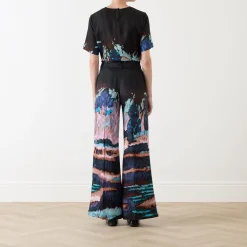 Discount Eileen Printed Wide-Leg Trousers Women Trousers & Shorts